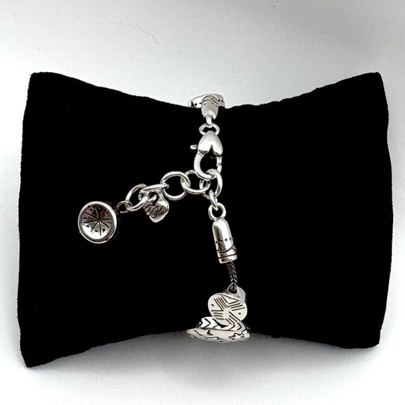 Brighton Stars, Hearts, and Chevron Patterned Silver-Plated Beaded Bracelet - Picture 4 of 8